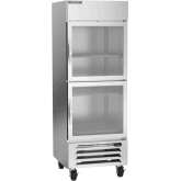 Bottom Mount Reach-In Refrigerator-Single Sect-Half-Glass Dr