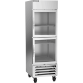 Bottom Mount Reach-In Refrigerator-Single Sect-Half-Glass Dr