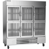 Bottom Mount Reach-In Refrigerator -Three Sect-Half-Glass Dr