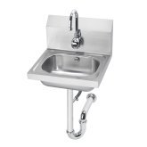 WALL MOUNT HAND SINK WITH ELECTRONIC FAUCET, P-TRAP W REAR