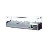 Kool-It Refrigerated Topping Rail, with glass sneeze guard,