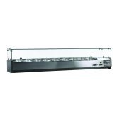 Kool-It Refrigerated Topping Rail, with glass sneeze guard,