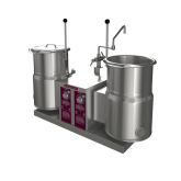 Twin Electric Counter Tilt Kettle, 2/3 Jacketed, 6 Gallon, 7