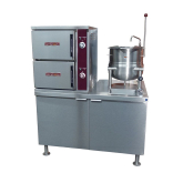 Electric Boiler Convection Steamer, 2 Compartments, 10 Pan,