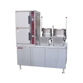 Electric Boiler Convection Steamer, 2 Compartments, 10 Pan,